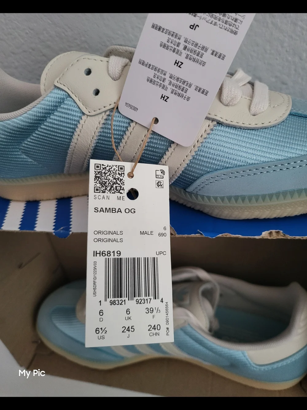 Adidas Men Samba OG Light Blue & Cream Sneakers